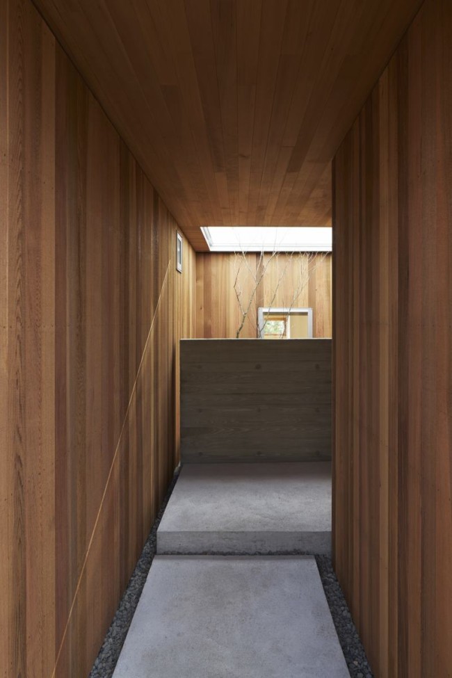 アプローチから坪庭を見る